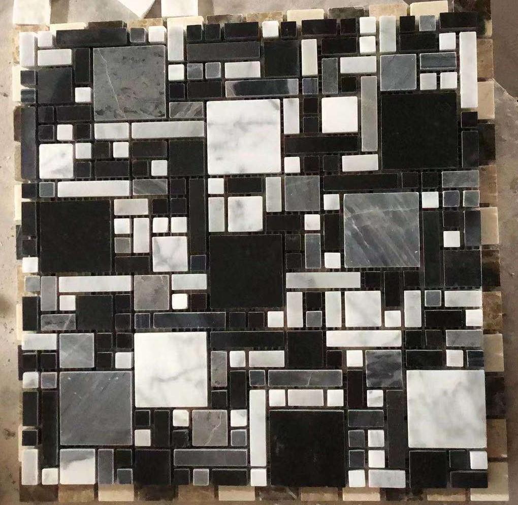 Black and white mosaic tile Black and white mosaic tile