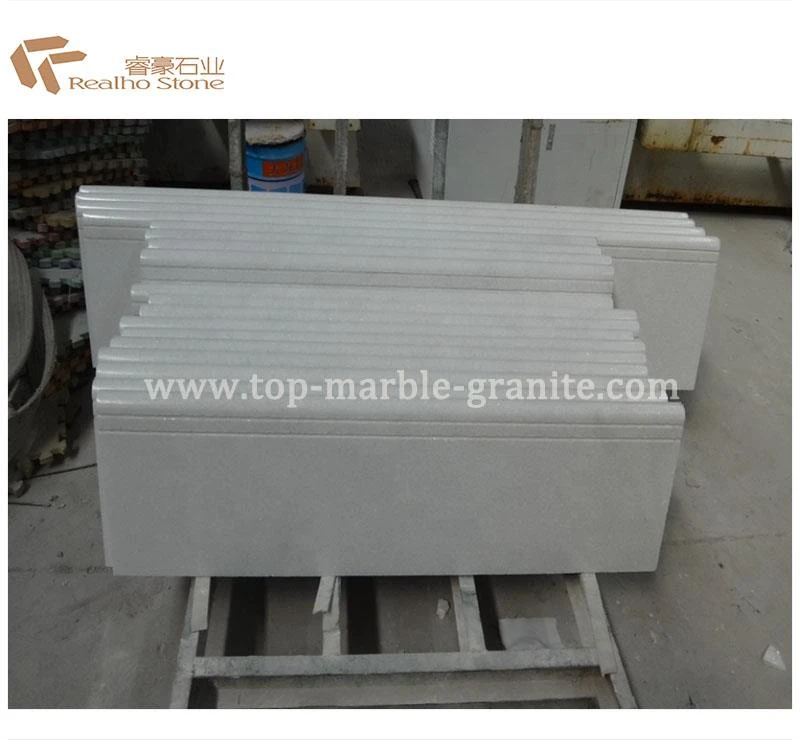 White marble step with frontal full bullnose White marble step with frontal full bullnose
