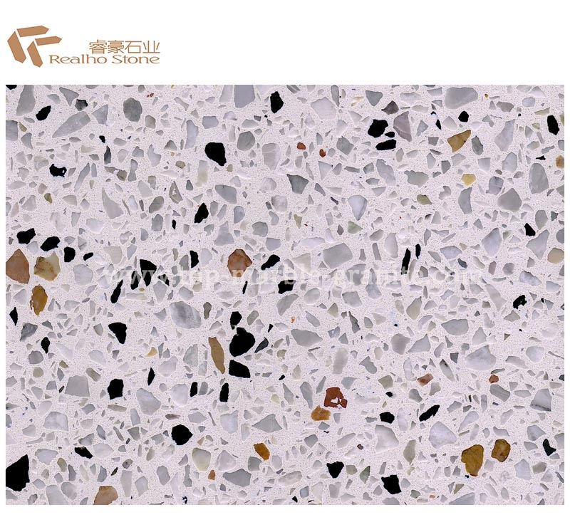 white terrazzo floor