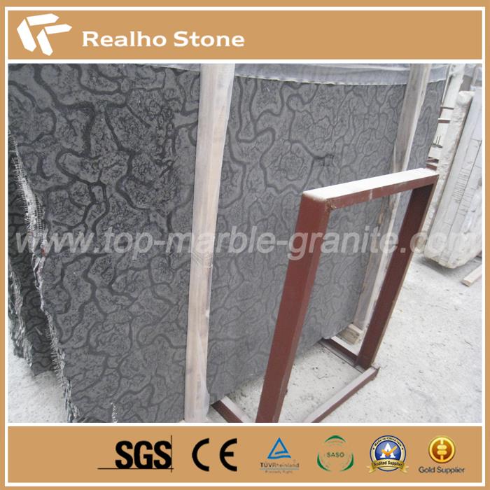 Turtle Venato Black Oracle Marble With Antique Surface