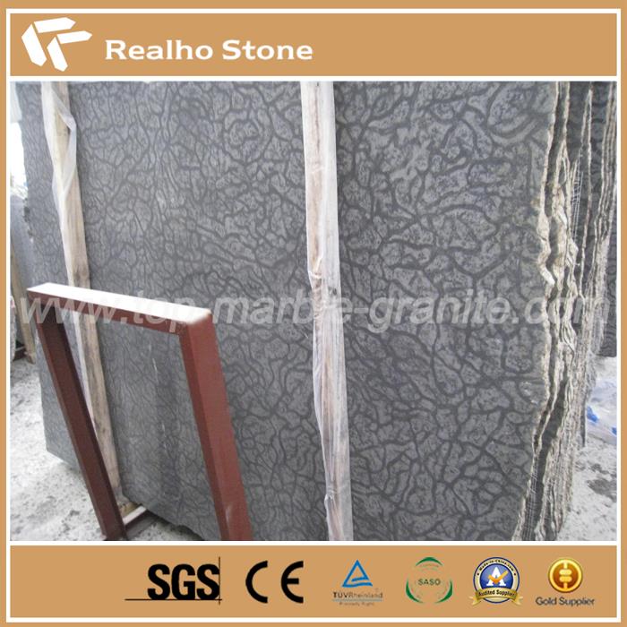 Turtle Venato Black Oracle Marble With Antique Surface