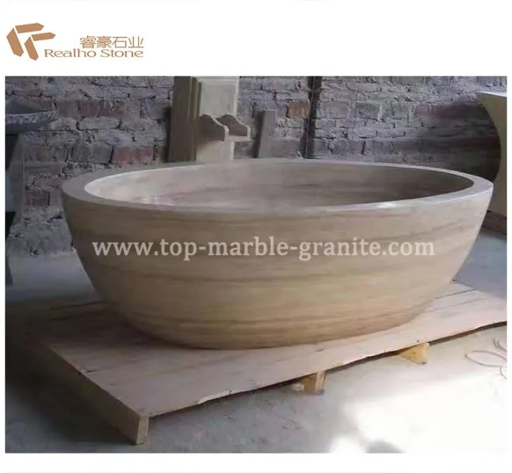 wood veins marble bathtub