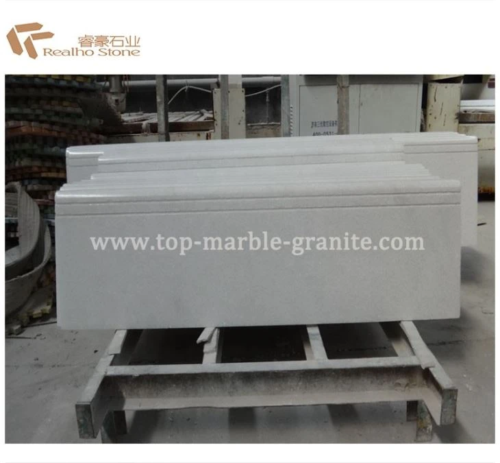 White marble step with anti slip strip