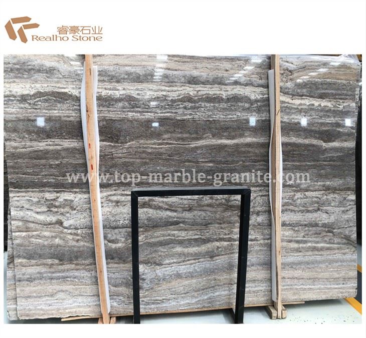 โรงงานหินอ่อนสีเทาเงินตุรกี Travertine