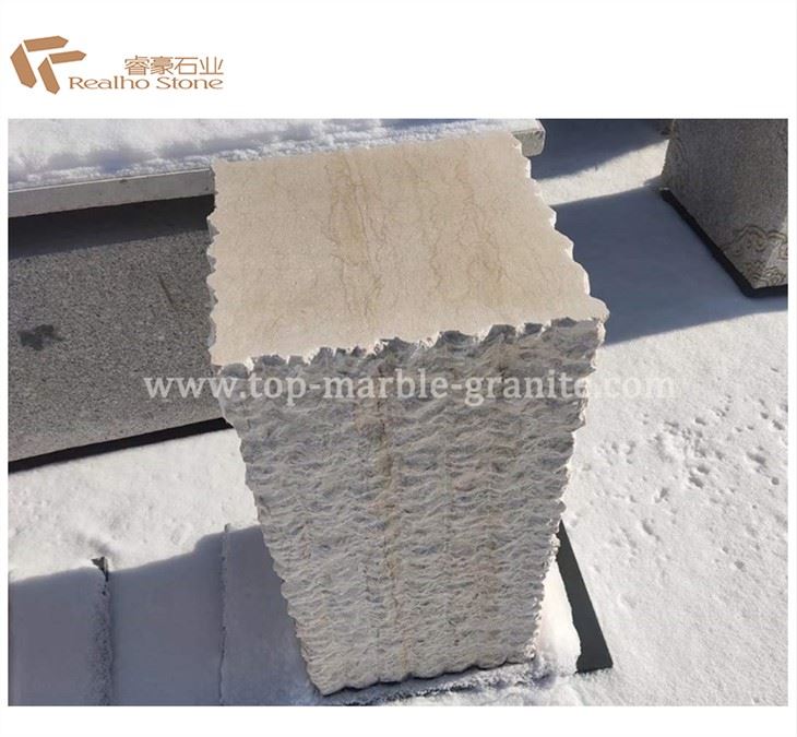 ฐานสี่เหลี่ยม Travertine สำหรับตกแต่งโรงแรม